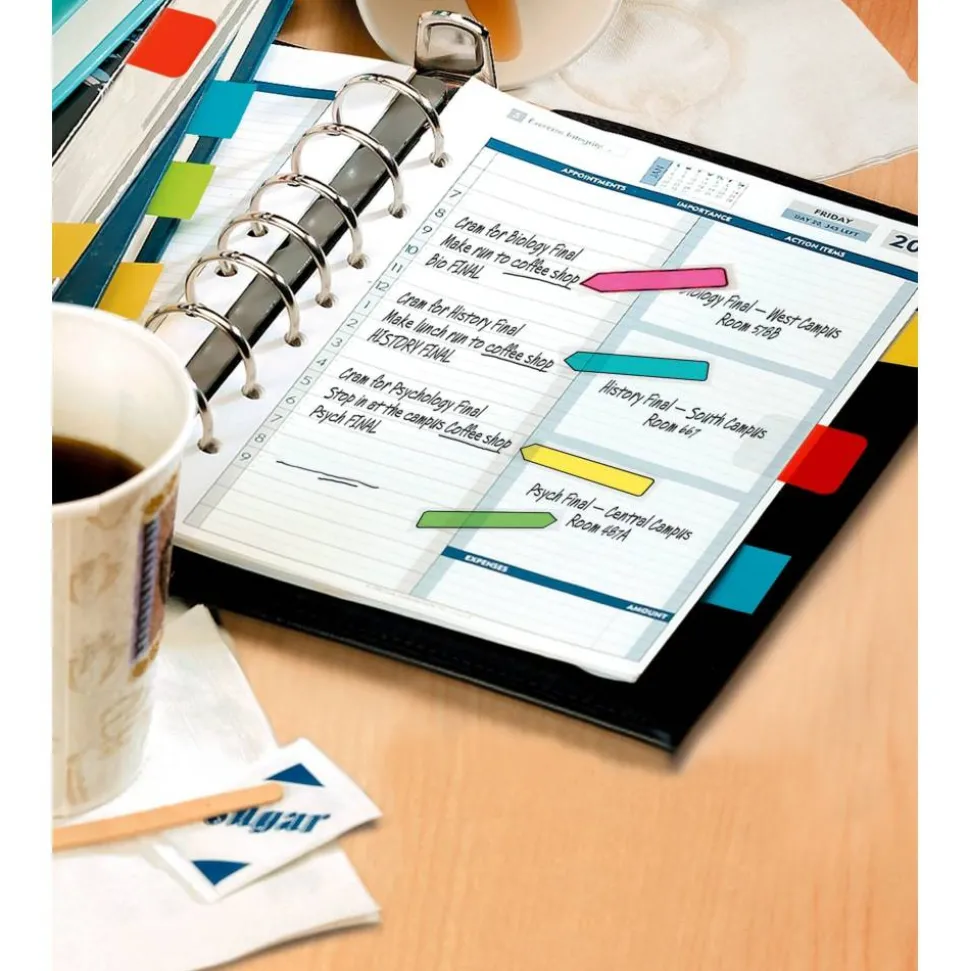 Post-it Notes Arrow Flags, 1-3/4" x 1/2", Assorted Primary Colors, Pack Of 100 Flags