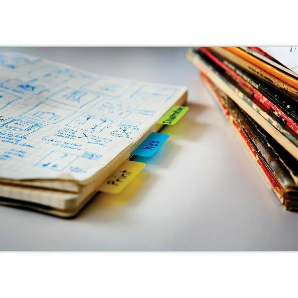 Post-it Notes Durable Angled Hanging File Folder Tabs, 2", Pack Of 24 Tabs, Assorted Colors.