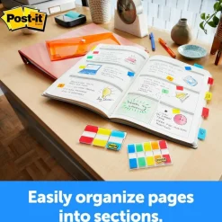 Post-it Notes Durable Filing Tabs, 1", Assorted Colors, 25 Flags Per Pad, Pack of 4