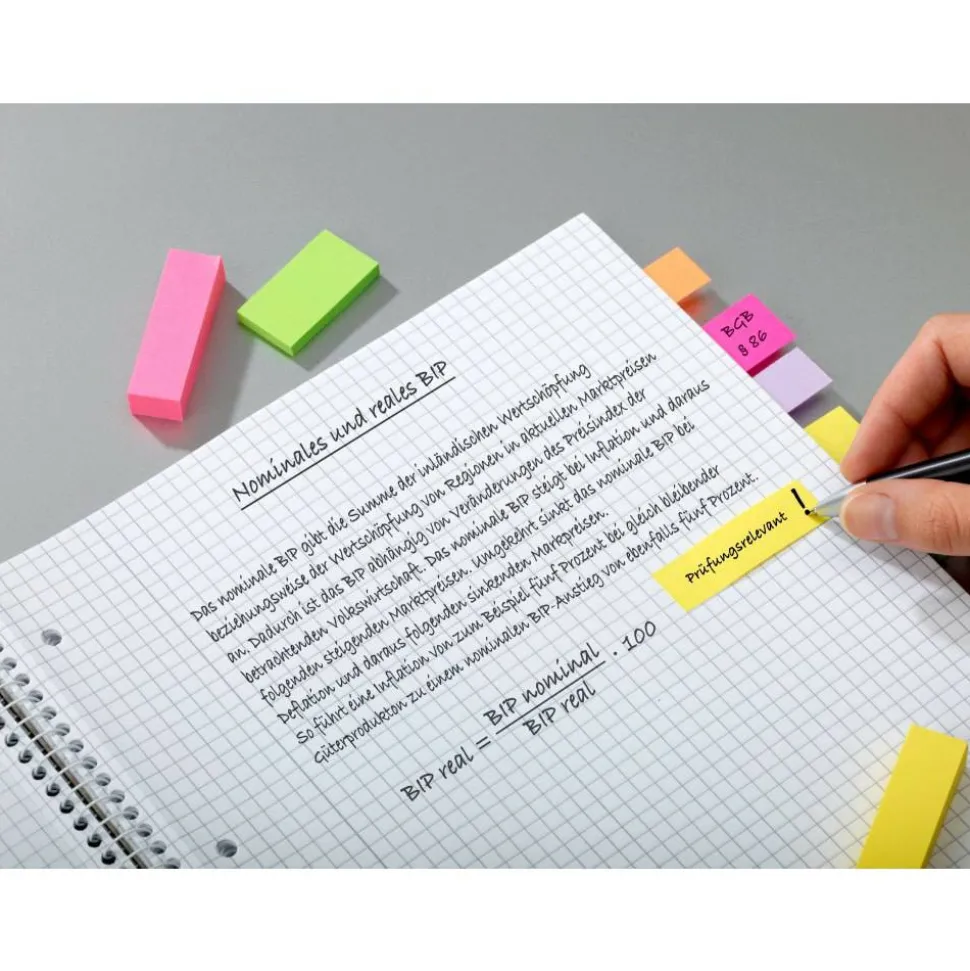 Post-it Notes Page Markers, 1/2" x 2", Jewel Pop Colors, 100 Per Pad, Pack Of 5 Pads