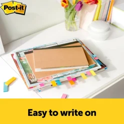 Post-it Page Markers, .5 in. x 1.75 in., 10 Pads/50 Markers/Pad, Assorted Bright Colors, School Supplies for Students, Page Markers for Textbooks