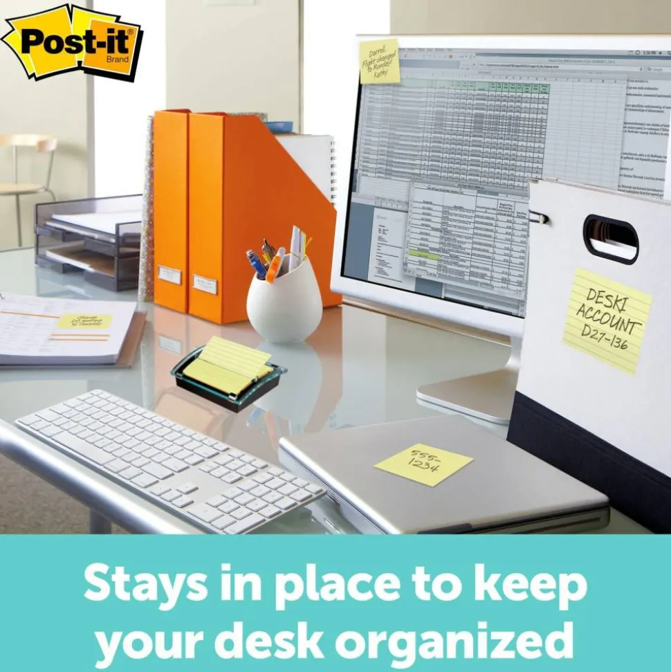 Post-it Pop Up Notes Dispenser, 3 in x 3 in, 1 Dispenser, 1 Pad, 50 Sheets/Pad, Black Base Clear Top, School Supplies and Office Products