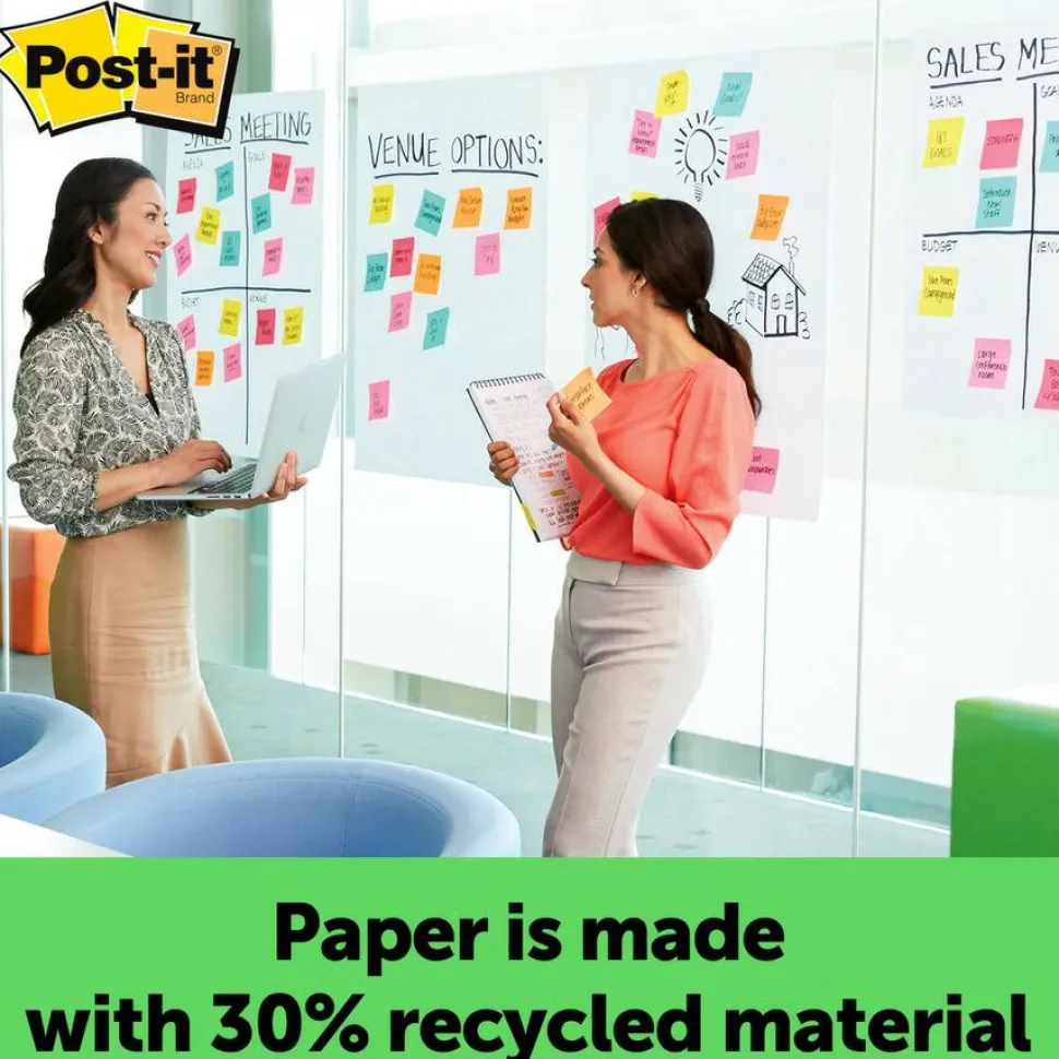Post-it Self-Adhesive Easel Pad, 25" x 30", 30 Sheets Per Pad, Pack Of 6
