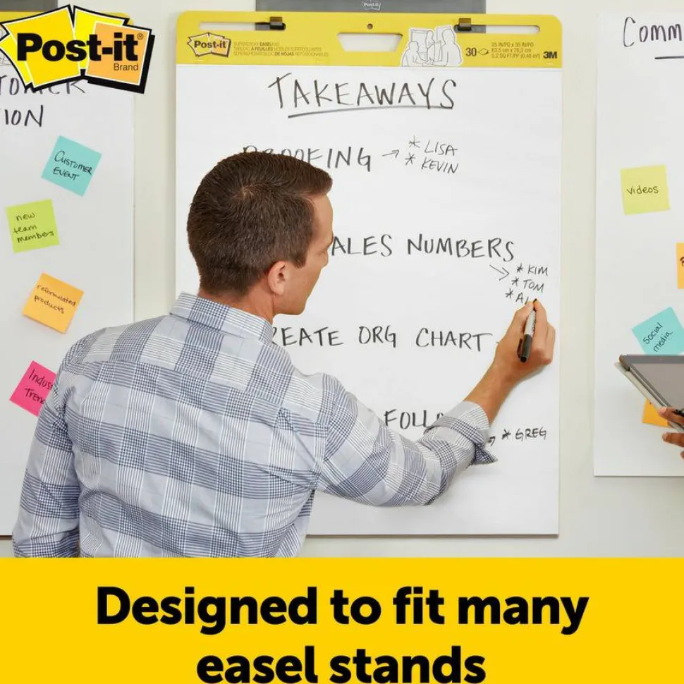 Post-it Super Sticky Easel Pads, 25" x 30", 4 Pads, 30 Sheets/Pad, School Supplies for Classrooms, White