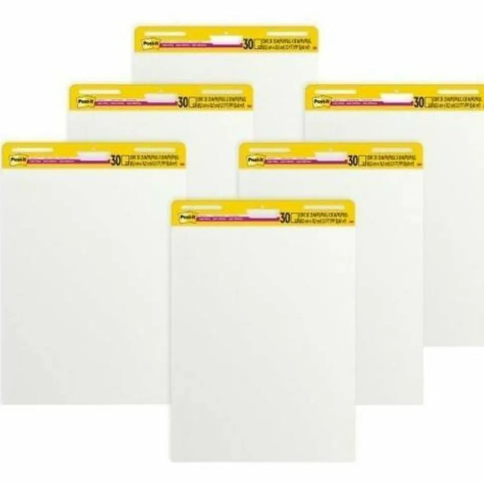 Post-it Super Sticky Easel Pads, 25" x 30", 6 Pads, 30 Sheets/Pad, School Supplies for Classrooms, White
