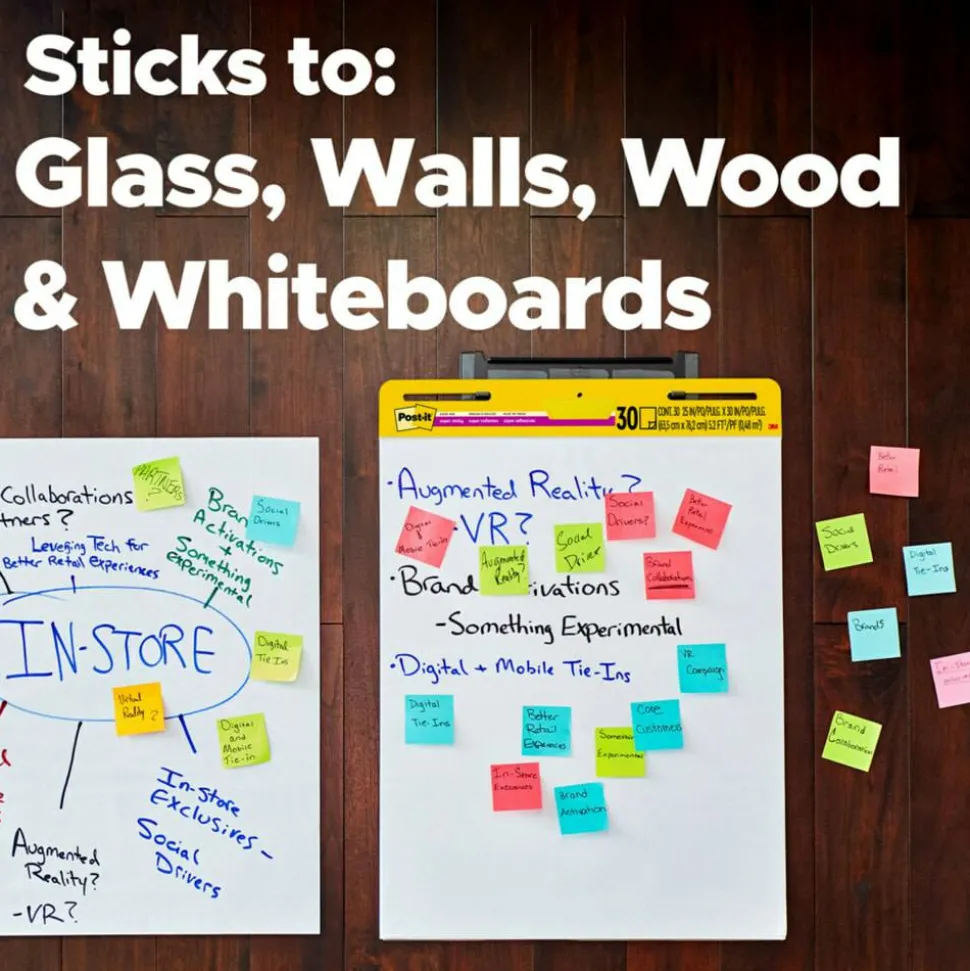 Post-it Super Sticky Easel Pads, 25" x 30", 6 Pads, 30 Sheets/Pad, School Supplies for Classrooms, White