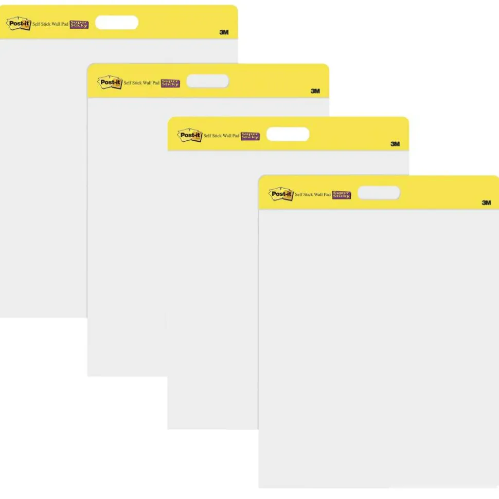 Post-it Super Sticky Easel Pads, 20" x 23", 4 Pads, 20 Sheets/Pad, School Supplies for Classrooms, White