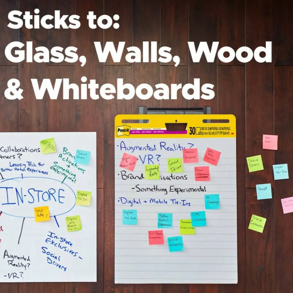 Post-it Super Sticky Easel Pads, 25" x 30", 8 Pads, 30 Sheets/Pad, School Supplies for Classrooms, White, 561WLVAD8PK