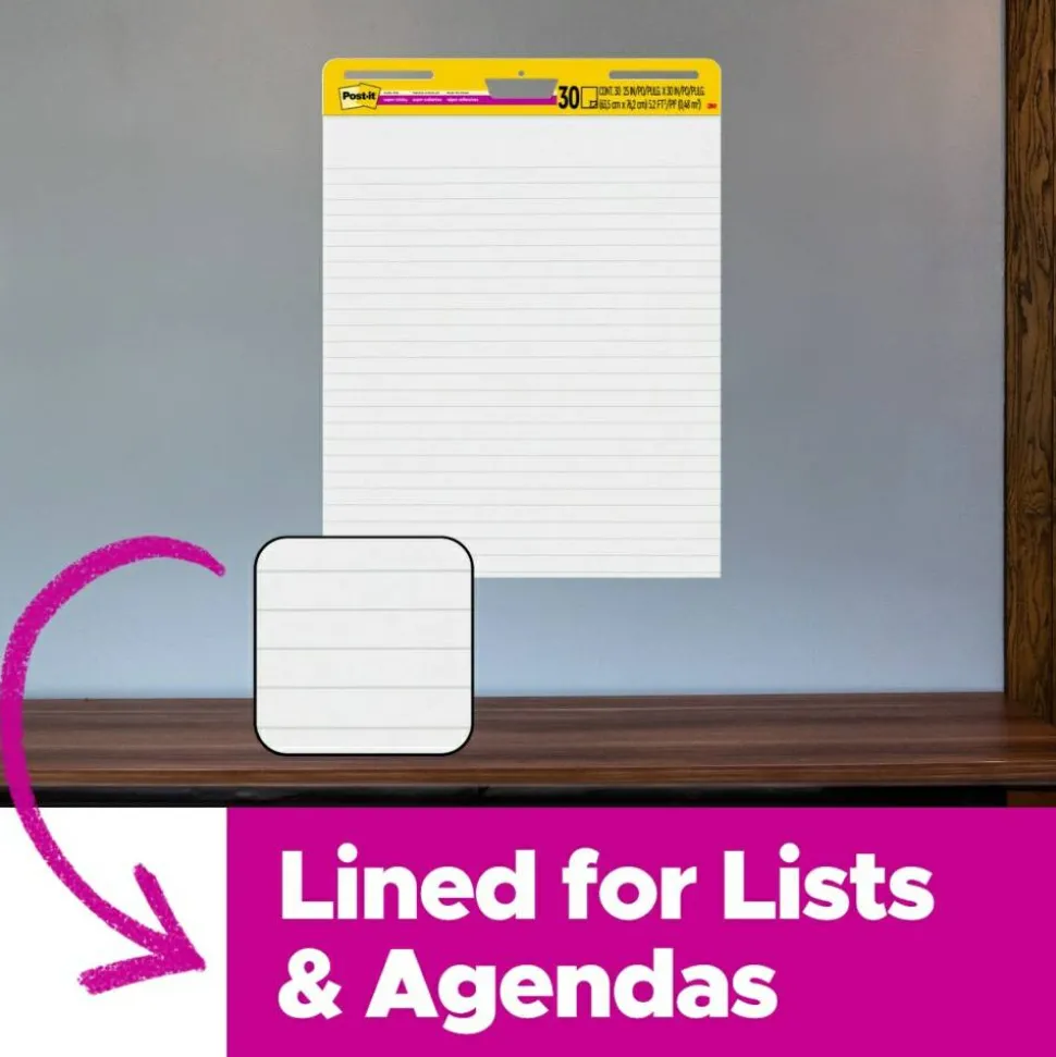 Post-it Super Sticky Easel Pads, 25" x 30", 8 Pads, 30 Sheets/Pad, School Supplies for Classrooms, White, 561WLVAD8PK