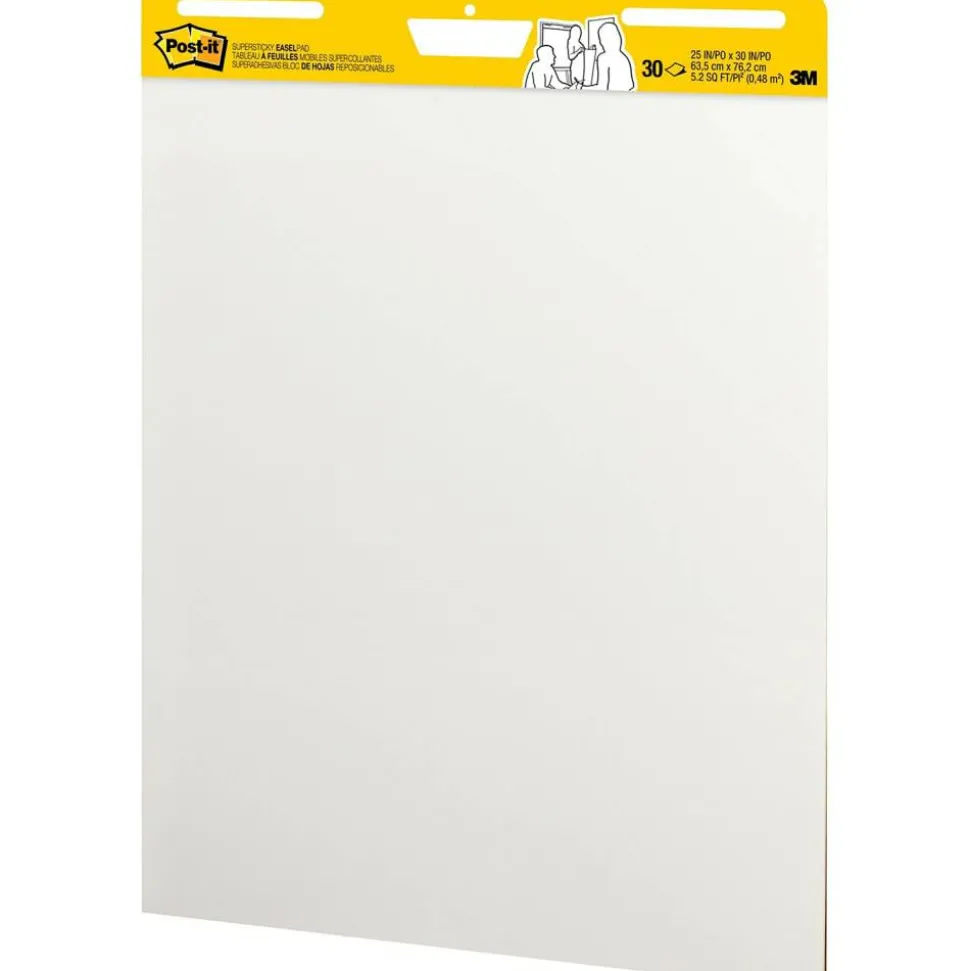 Post-it Super Sticky Easel Pads, 25" x 30", 2 Pads, 30 Sheets/Pad, School Supplies for Classrooms, White