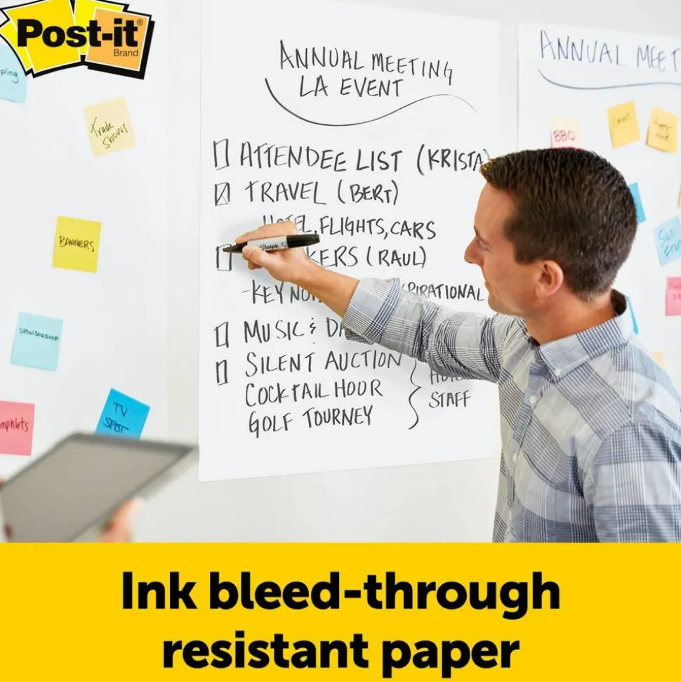 Post-it Super Sticky Easel Pads, 25" x 30", 2 Pads, 30 Sheets/Pad, School Supplies for Classrooms, White