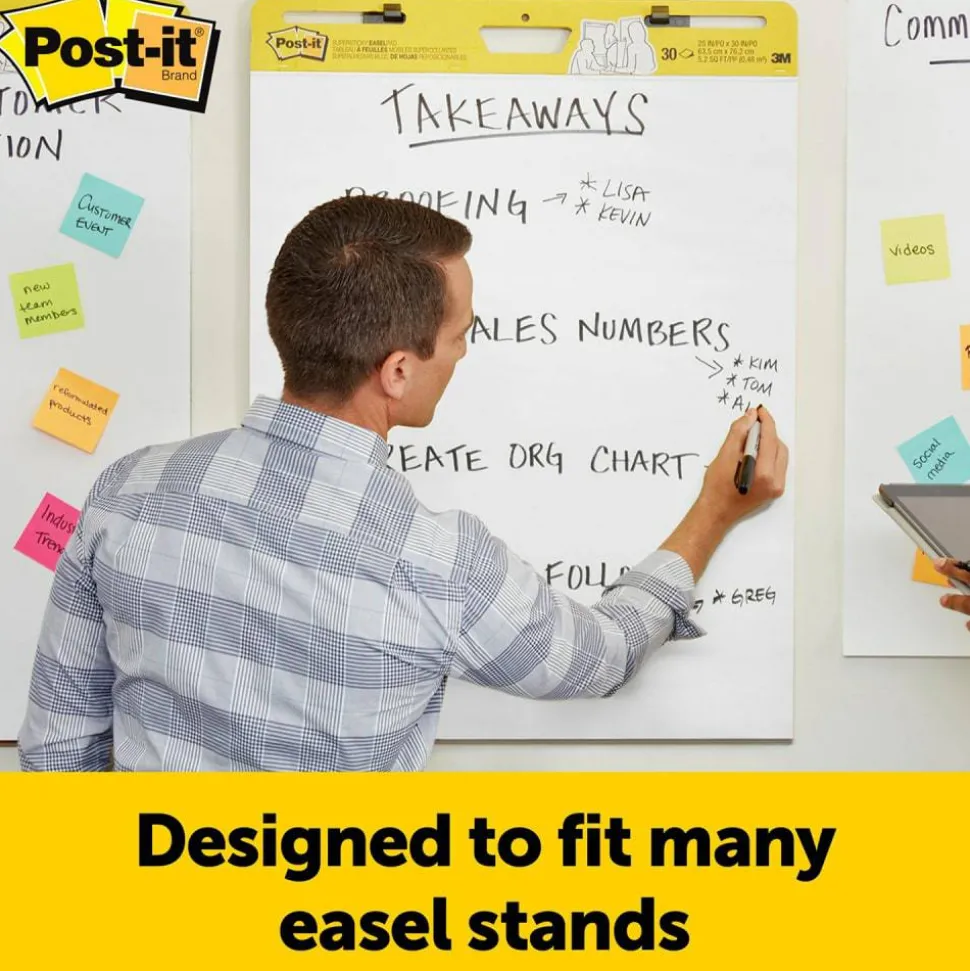 Post-it Super Sticky Easel Pads, 25" x 30", 2 Pads, 30 Sheets/Pad, School Supplies for Classrooms, White