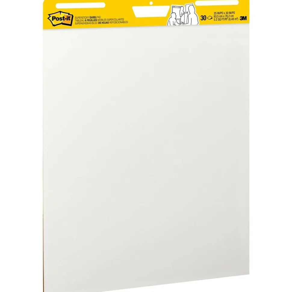 Post-it Super Sticky Easel Pads, 25" x 30", 2 Pads, 30 Sheets/Pad, School Supplies for Classrooms, White