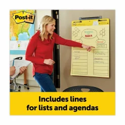 Post-it Super Sticky Easel Pads, 25 in x 30 in, 2 Pads, 30 Sheets/Pad, Great for Virtual Teachers and Students, Yellow