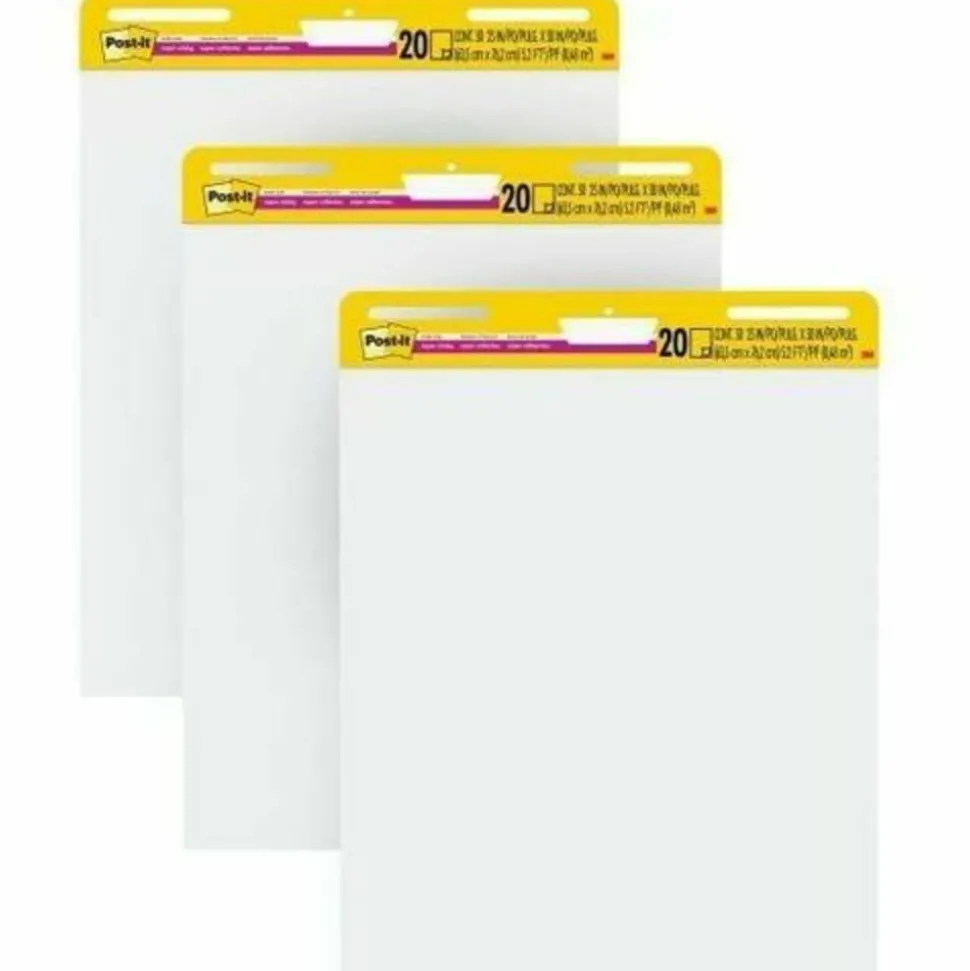 Post-it Super Sticky Easel Pads, 25" x 30", 3 Pads, 20 Sheets/Pad, School Supplies for Classrooms, White