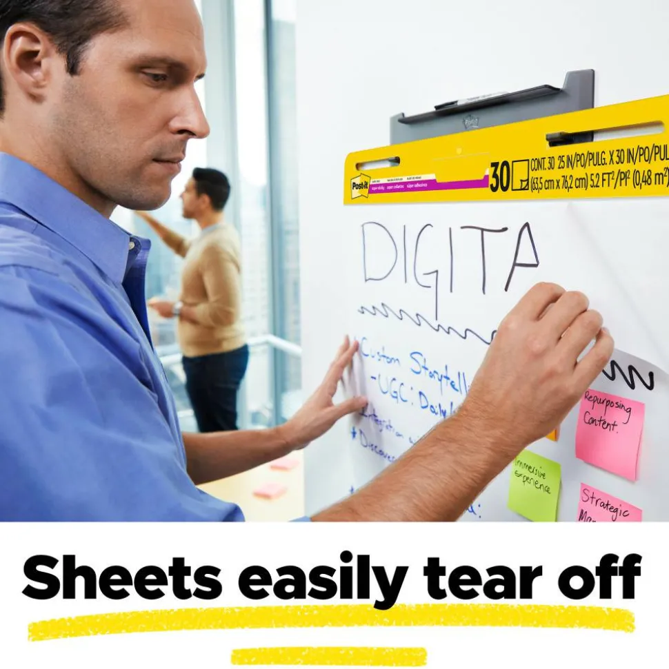 Post-it Super Sticky Easel Pads, 25" x 30", 3 Pads, 20 Sheets/Pad, School Supplies for Classrooms, White