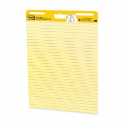 Post-it Super Sticky Easy Pads, 25" x 30", 4 Pads, 30 Sheets/Pad, Lined, School Supplies for Classrooms, Yellow