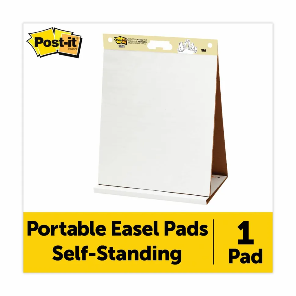 Post-it Super Sticky Tabletop Easel Pad, 20" x 23", 1 Pad, 20 Sheets/Pad, School Supplies for Classrooms, White