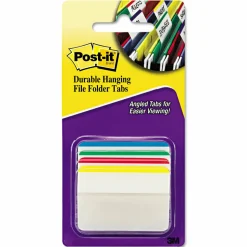 Post-it Tabs 2" Angled Tabs, Lined, 1/5-Cut, Assorted Primary Colors, 2" Wide, 24/Pack