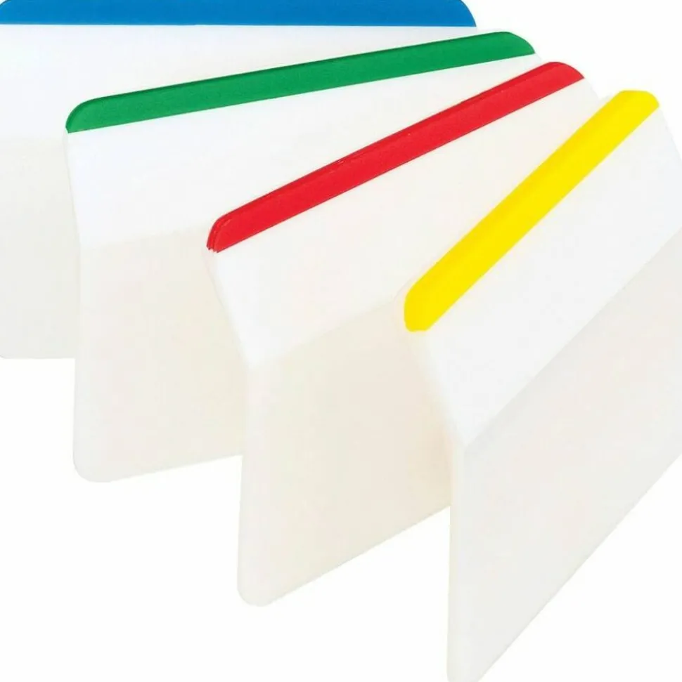 Post-it Tabs 2" Angled Tabs, Lined, 1/5-Cut, Assorted Primary Colors, 2" Wide, 24/Pack