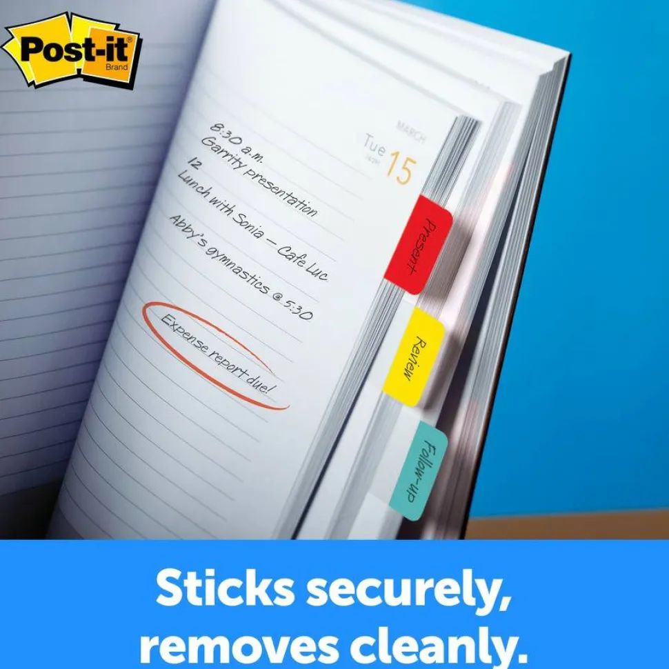 Post-it Tabs, 1.5 in. x 2 in., 1 Pack, 24 Tabs/Pack, Assorted Colors, School Supplies for Students, Tabs for Textbooks and Notebooks