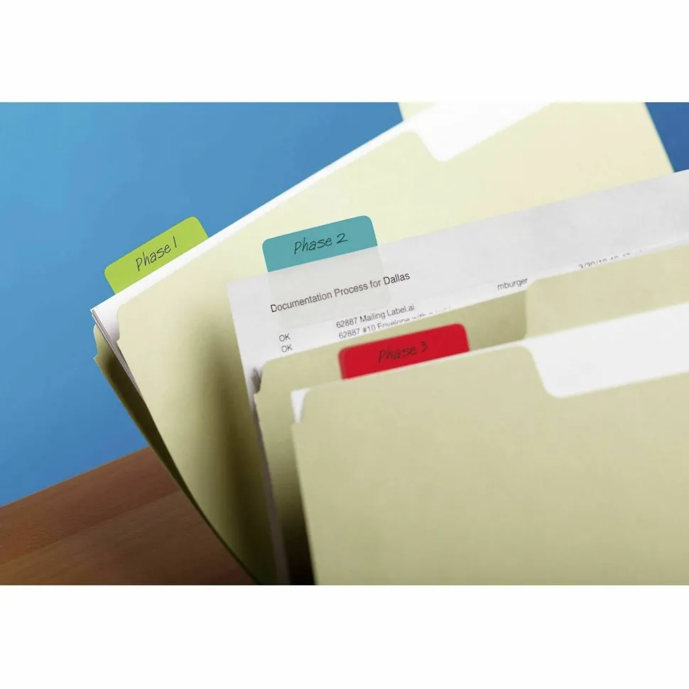 Post-it Tabs, 1.5 in. x 2 in., 1 Pack, 24 Tabs/Pack, Assorted Colors, School Supplies for Students, Tabs for Textbooks and Notebooks