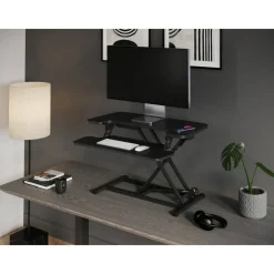 P10 Pneumatic Standing Desk Riser Converter With Keyboard Tray, 20