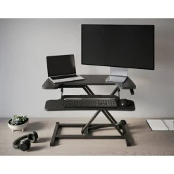 P10 Pneumatic Standing Desk Riser Converter With Keyboard Tray, 20
