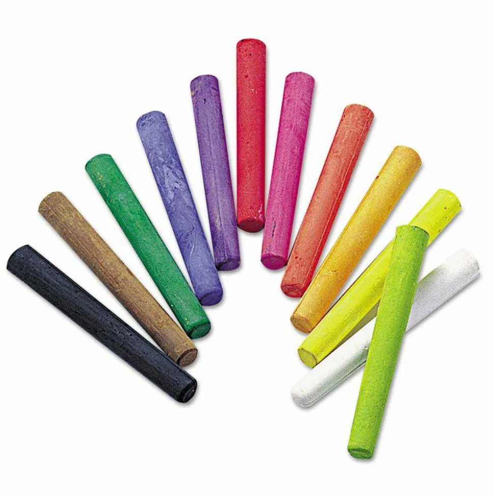 Prang Ambrite Art Chalk, Assorted Colors, Pack Of 12