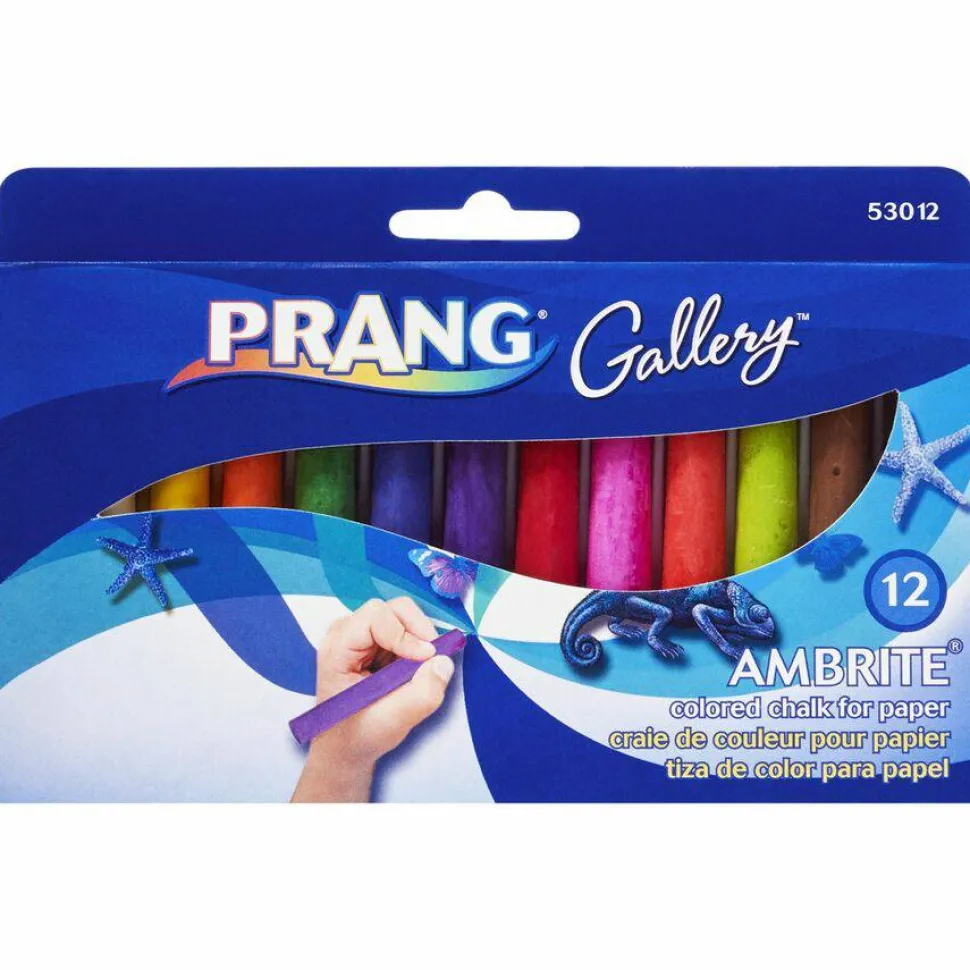 Prang Ambrite Art Chalk, Assorted Colors, Pack Of 12