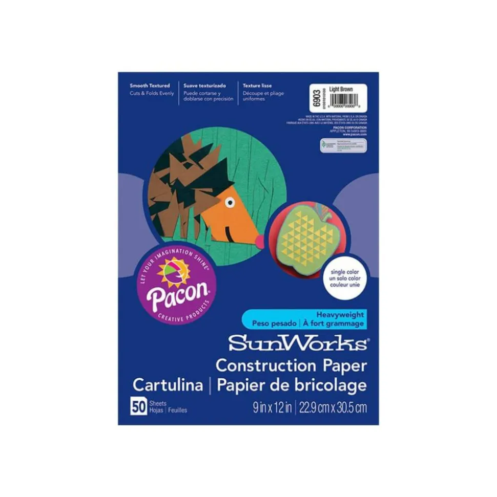 Prang Construction Paper, 9" x 12", Light Brown, Pack Of 50