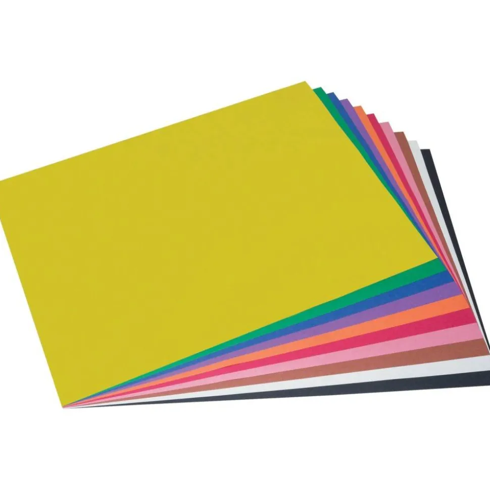 Prang Construction Paper - Multipurpose - 36" x 24" - 50 / Pack - Assorted, Blue, Brown, Holiday Green, Orange, Pink, Scarlet, Violet, White, Yellow