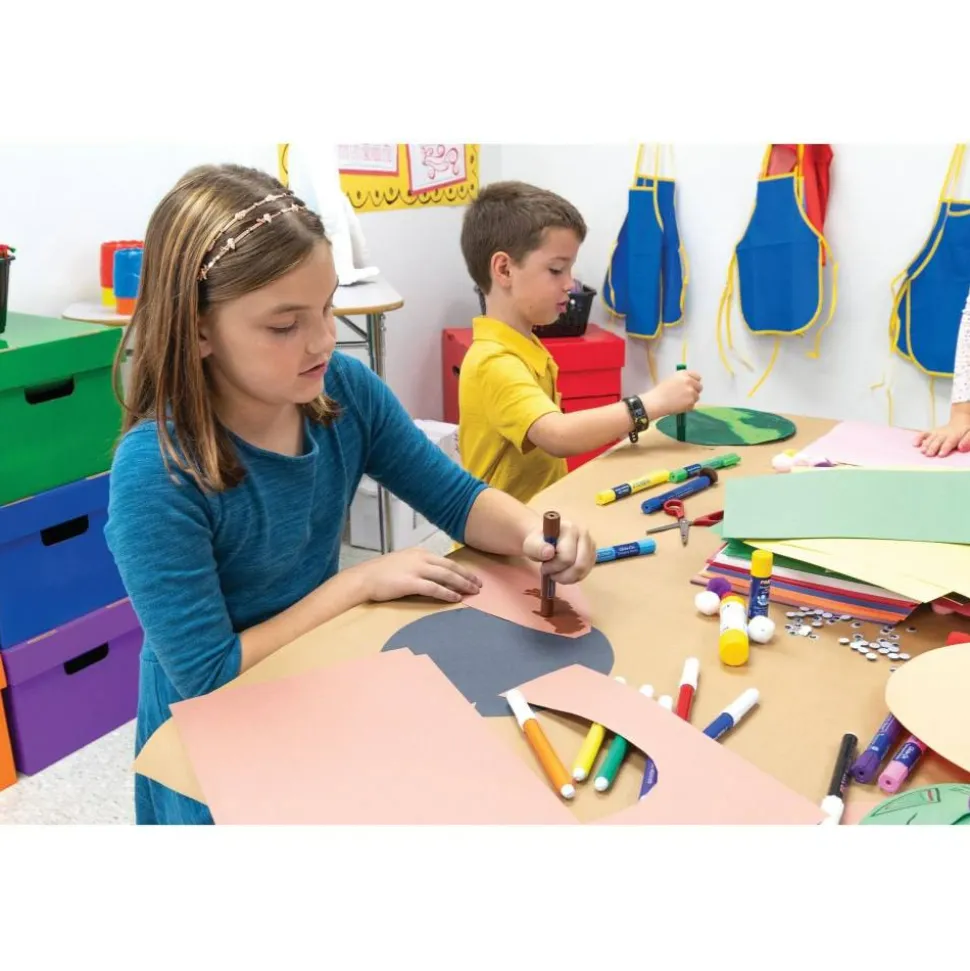 Prang Construction Paper - Multipurpose - 36" x 24" - 50 / Pack - Assorted, Blue, Brown, Holiday Green, Orange, Pink, Scarlet, Violet, White, Yellow