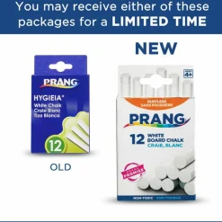 Prang Hygieia Dustless Chalk, White, Box Of 12