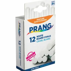 Prang Hygieia Dustless Chalk, White, Box Of 12