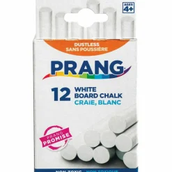 Prang Hygieia Dustless Chalk, White, Box Of 12
