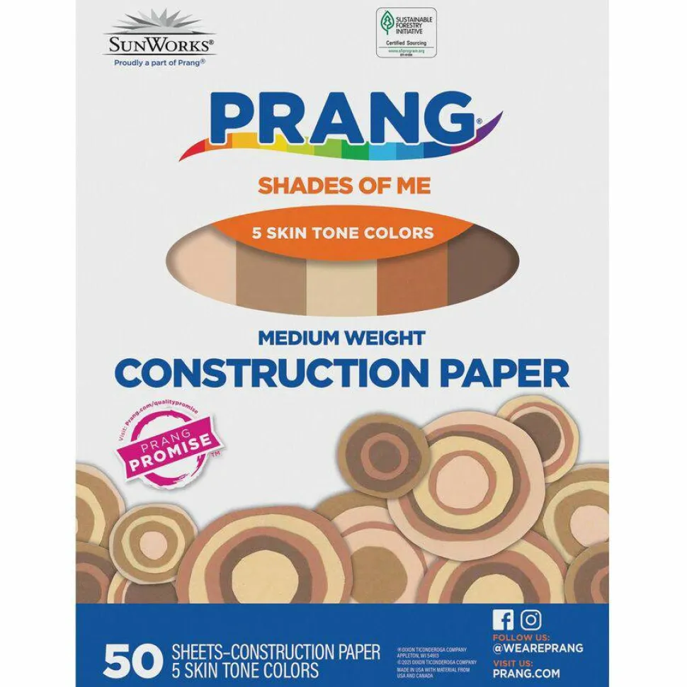 Prang Multicultural Construction Paper, 12" x 18", Assorted Colors, Pack Of 50