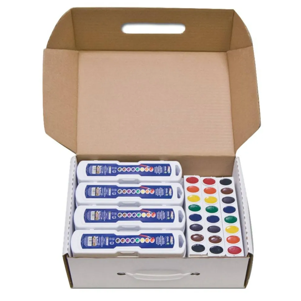 Prang Semi-Moist Watercolor Master Set, Assorted Colors, 0.17 Oz, Set Of 36