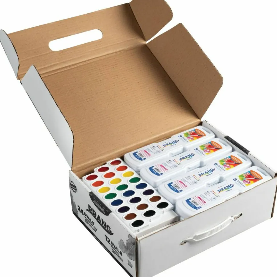 Prang Semi-Moist Watercolor Master Set, Assorted Colors, 0.17 Oz, Set Of 36