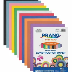 Prang Smart-Stack Medium Weight Construction Paper, 9" x 12", Assorted, Pack Of 300