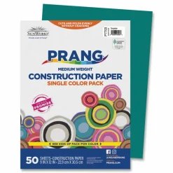 Prang SunWorks Construction Paper, 50 lb Text Weight, 9 x 12, Turquoise, 50/Pack