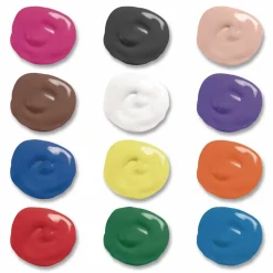 Prang Washable Paint, 12 Assorted Colors, 16 oz Dispenser-Cap Bottle, 12/Pack