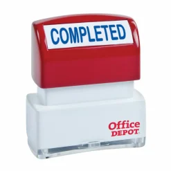 Pre-Inked Message Stamp, "Completed", Blue
