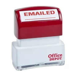 Pre-Inked Message Stamp, "Emailed", Red