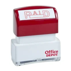 Pre-Inked Message Stamp, "Paid", Red