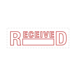 Pre-Inked Message Stamp, "Received", Red