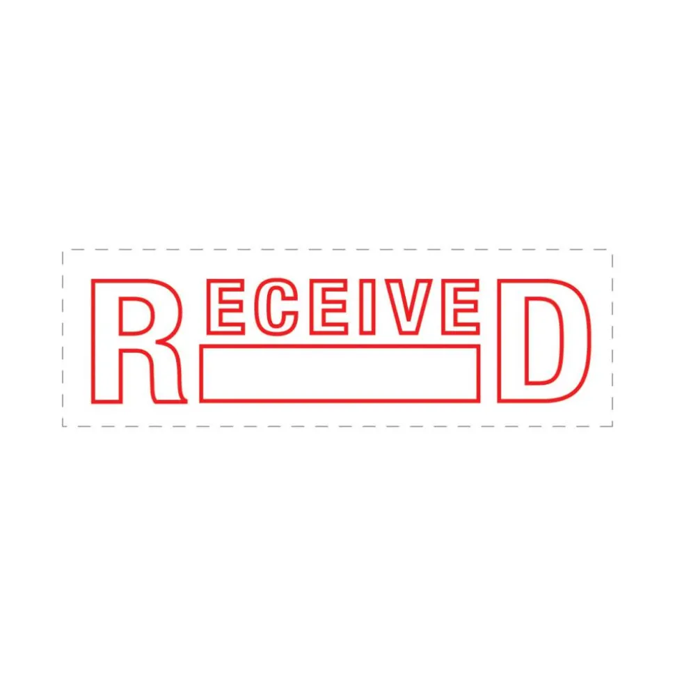 Pre-Inked Message Stamp, "Received", Red