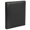 Premium Leatherette Presentation 3-Ring Binder, 1" Round Rings, Black