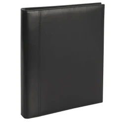 Premium Leatherette Presentation 3-Ring Binder, 1" Round Rings, Black
