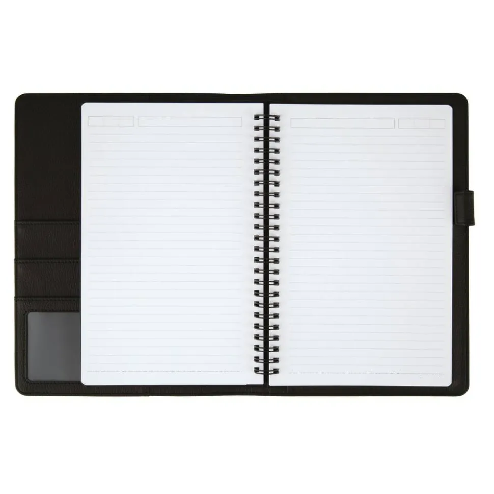 Premium Folio Notebook, Junior, 5 1/2" x 8 1/2", 1 Subject, Narrow Ruled, 120 Pages (60 Sheets), Black